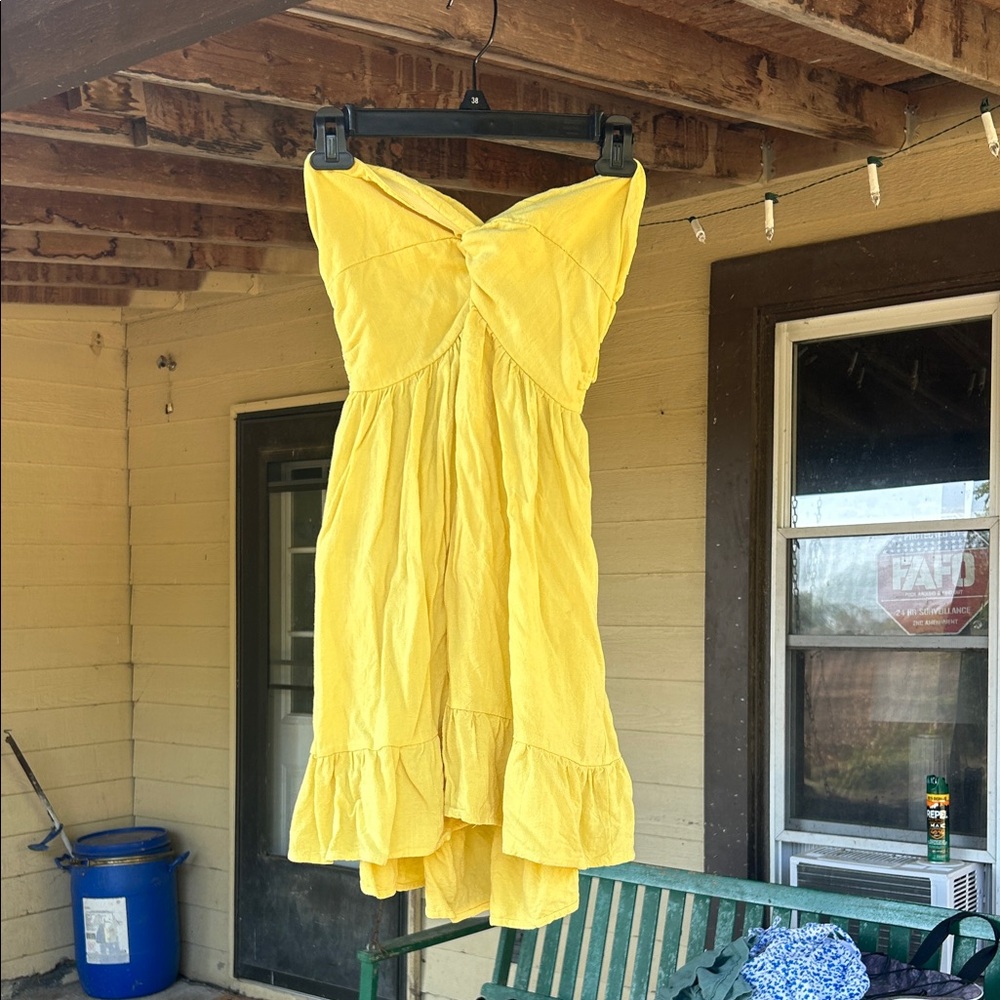 Yellow Strapless Dress